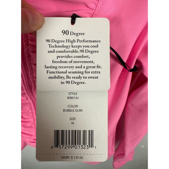 NWT 90 Degrees by Reflex Womens Athletic Zip up Jacket Medium $139 Nylon Blend - Picture 9 of 11